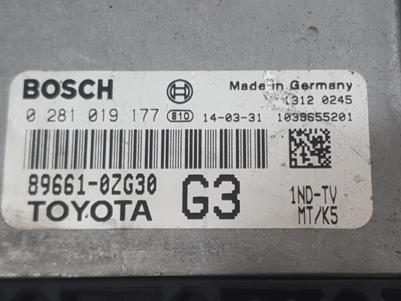 Recambio de centralita motor uce para toyota auris (_e18_) 1.4 d-4d (nde180_) referencia OEM IAM 896610ZG30  