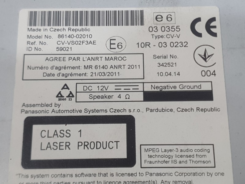 Recambio de sistema navegacion gps para toyota auris (_e18_) 1.4 d-4d (nde180_) referencia OEM IAM   