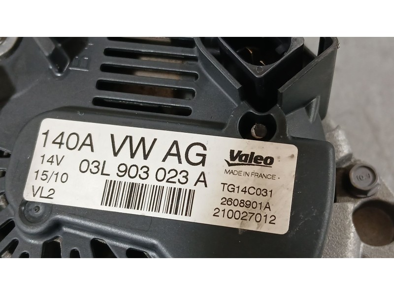 Recambio de alternador para volkswagen golf vi (5k1) 1.6 tdi referencia OEM IAM 03L903023X 03L903023 