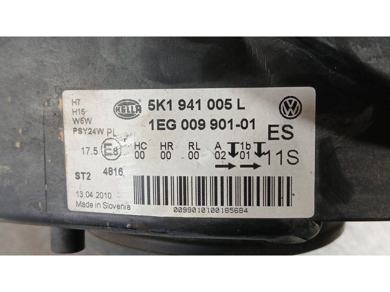 Recambio de faro izquierdo para volkswagen golf vi (5k1) 1.6 tdi referencia OEM IAM 5K1941005S  