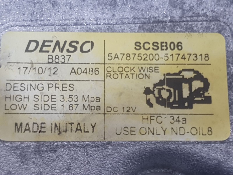 Recambio de compresor aire acondicionado para ford ka (ru8) 1.2 referencia OEM IAM 2637424  