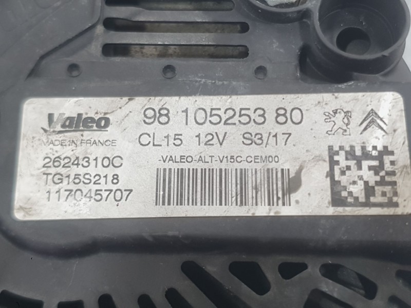 Recambio de alternador para citroën c-elysee (dd_) 1.6 bluehdi 100 referencia OEM IAM 9810525380 1612458880 