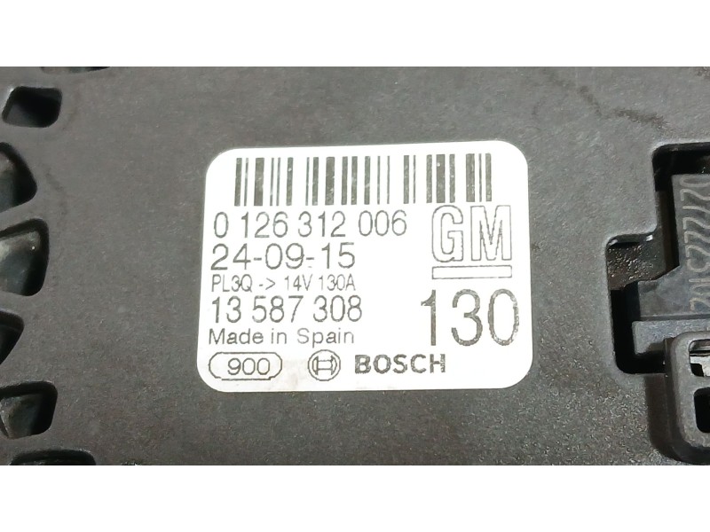Recambio de alternador para opel astra k (b16) 1.4 turbo (68) referencia OEM IAM 95527391 13522659 