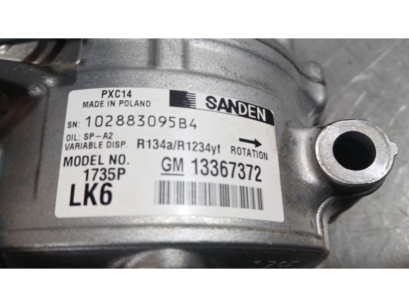 Recambio de compresor aire acondicionado para opel astra k (b16) 1.4 turbo (68) referencia OEM IAM 39157292 95529062 