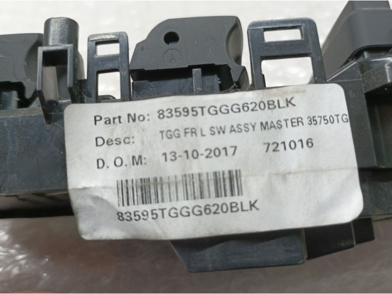 Recambio de mando elevalunas delantero izquierdo para honda civic lim.5 (fk) 1.5 sport referencia OEM IAM 83595TGGG620BLK  