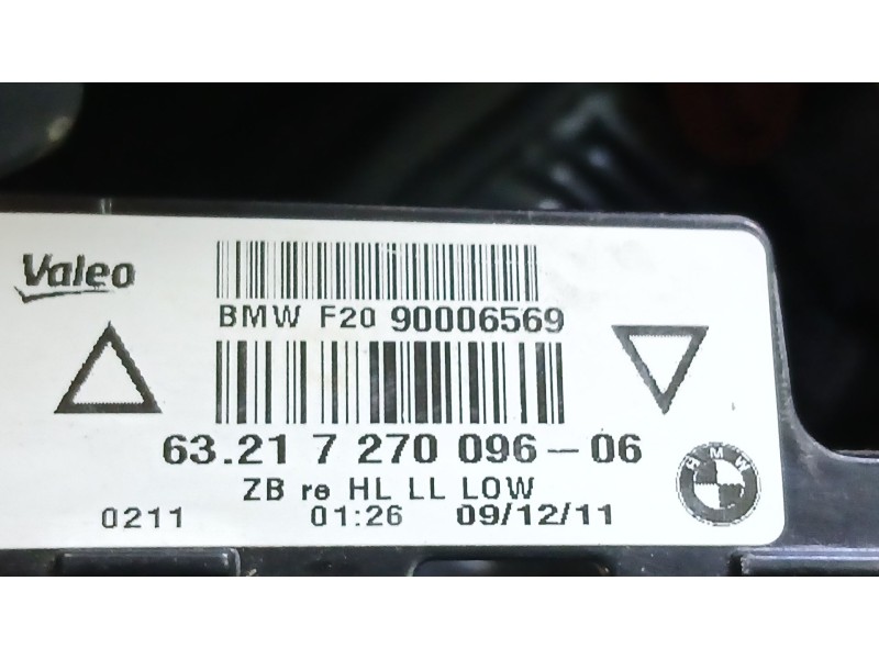 Recambio de piloto trasero derecho para bmw 1 (f20) 118 d referencia OEM IAM 63217270096 TOCADO VALEO 90006569