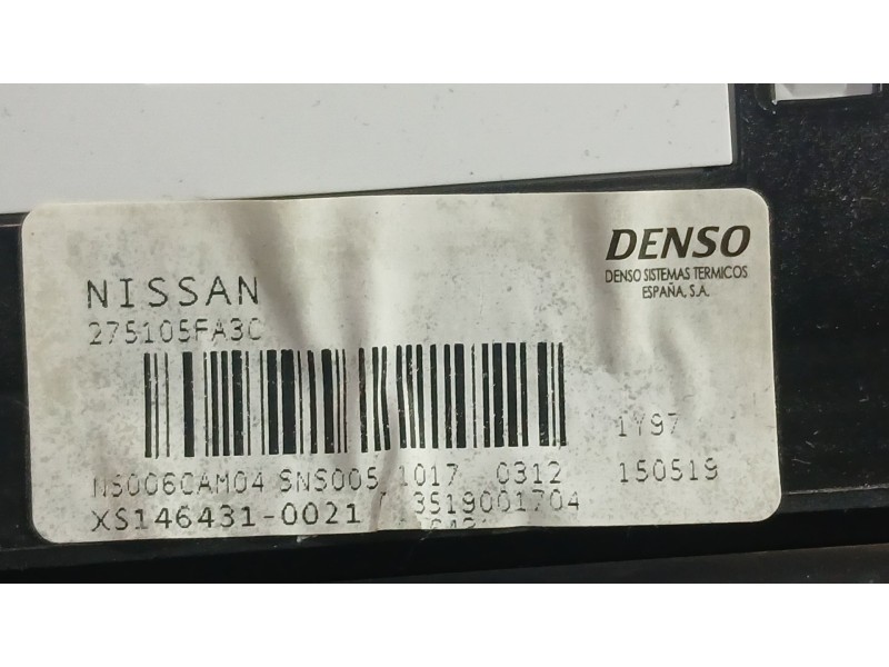 Recambio de mando calefaccion / aire acondicionado para nissan micra v (k14) 1.0 ig-t 100 referencia OEM IAM 275105FA3A  