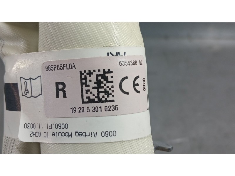 Recambio de airbag cortina delantero derecho para nissan micra v (k14) 1.0 ig-t 100 referencia OEM IAM 985P05FL0A  
