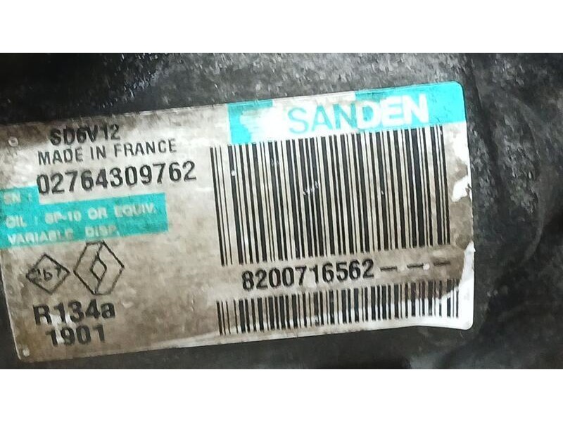 Recambio de compresor aire acondicionado para nissan kubistar (x76) pro (l1) referencia OEM IAM 8200716562 SANDEN 1901 SD6V12