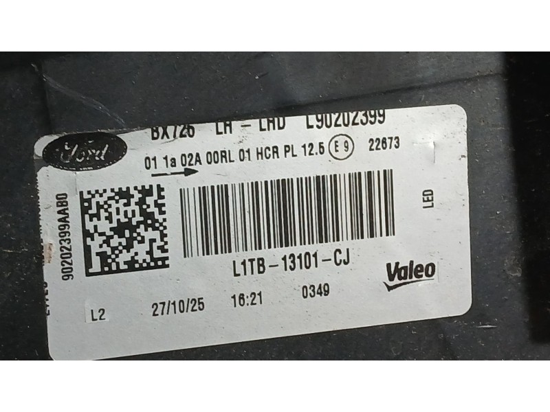 Recambio de faro izquierdo para ford puma (j2k, cf7) 1.0 ecoboost mhev referencia OEM IAM 2482533  