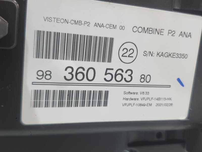 Recambio de cuadro instrumentos para peugeot 2008 ii (ud_, us_, uy_, uj_, ur_, uc_) 1.5 bluehdi 110 (udyhsk) referencia OEM IAM 