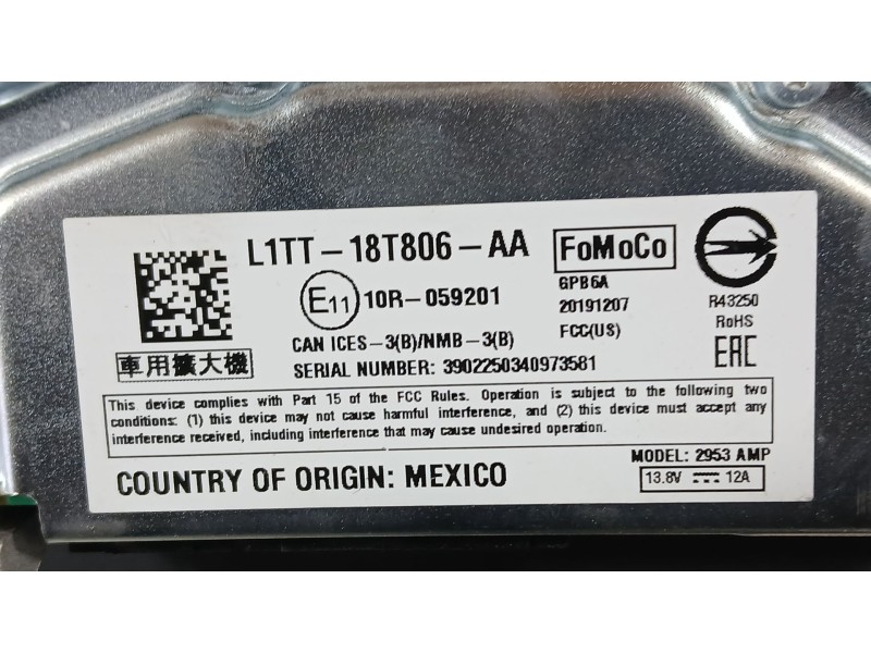 Recambio de amplificador radio para ford puma (j2k, cf7) 1.0 ecoboost mhev referencia OEM IAM   