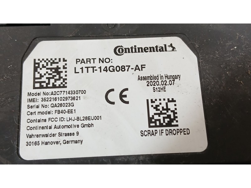 Recambio de modulo bluetooth para ford puma (j2k, cf7) 1.0 ecoboost mhev referencia OEM IAM   