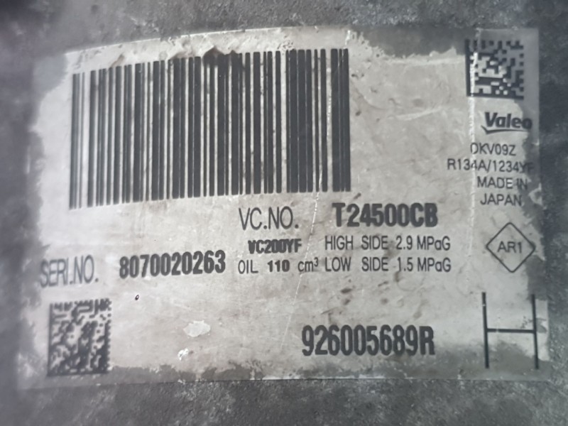 Recambio de compresor aire acondicionado para dacia sandero ii (b8_) tce 90 (b8m1, b8ma) referencia OEM IAM 926003541R 926005214