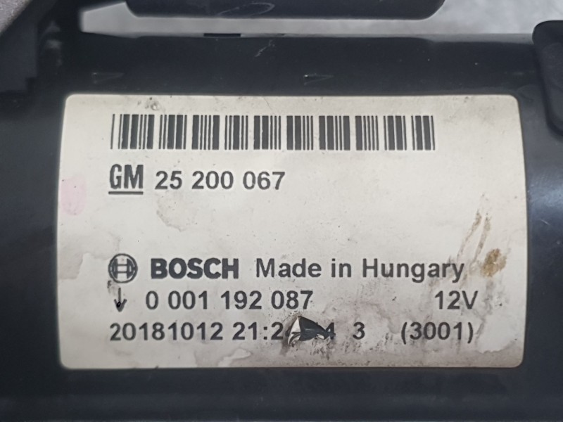 Recambio de motor arranque para opel mokka / mokka x (j13) 1.4 lpg (_76) referencia OEM IAM 25200067 BOSCH 0001192087