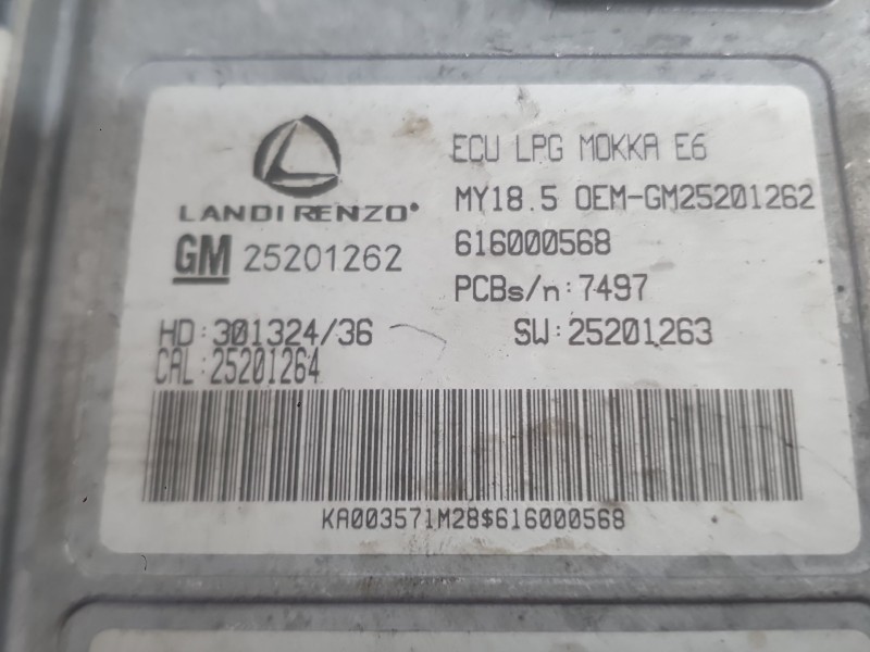 Recambio de centralita glp para opel mokka / mokka x (j13) 1.4 lpg (_76) referencia OEM IAM   