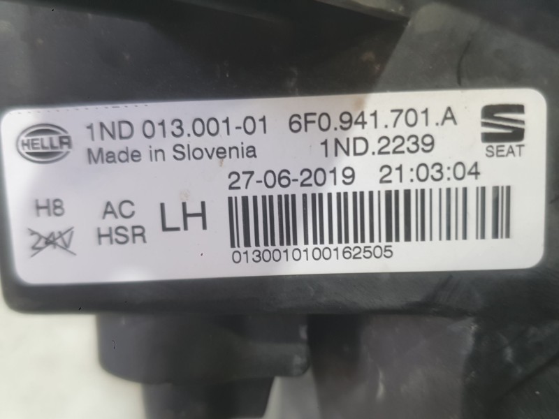Recambio de faro antiniebla izquierdo para seat ibiza v (kj1, kjg) 1.0 tsi referencia OEM IAM 6F0941701A  