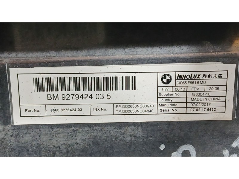 Recambio de sistema navegacion gps para mini mini (f56) cooper s referencia OEM IAM 9279424  