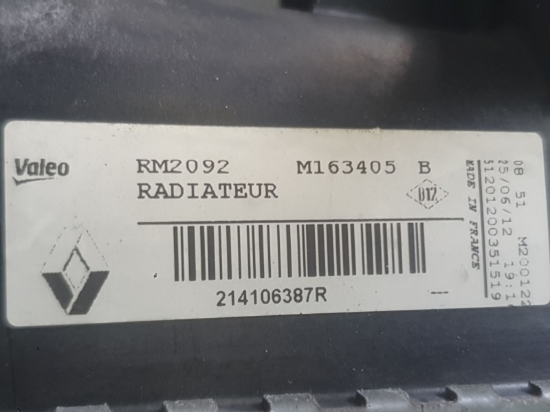 Recambio de radiador agua para renault scénic iii (jz0/1_) 1.5 dci referencia OEM IAM 214100002R  