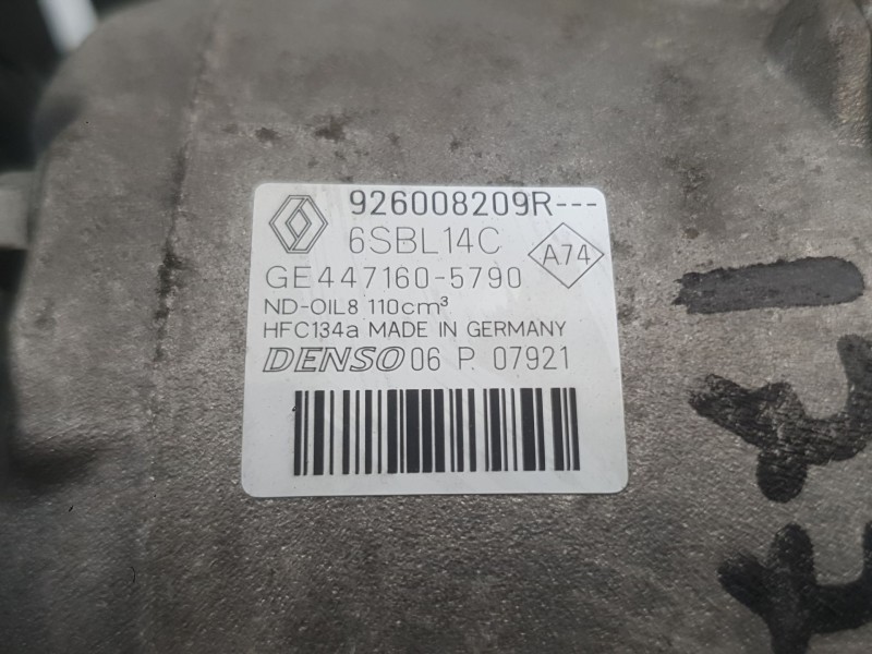 Recambio de compresor aire acondicionado para renault scénic iii (jz0/1_) 1.5 dci referencia OEM IAM 926008209R 926000994R 