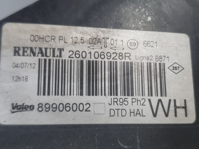 Recambio de faro derecho para renault scénic iii (jz0/1_) 1.5 dci referencia OEM IAM 260108250R  