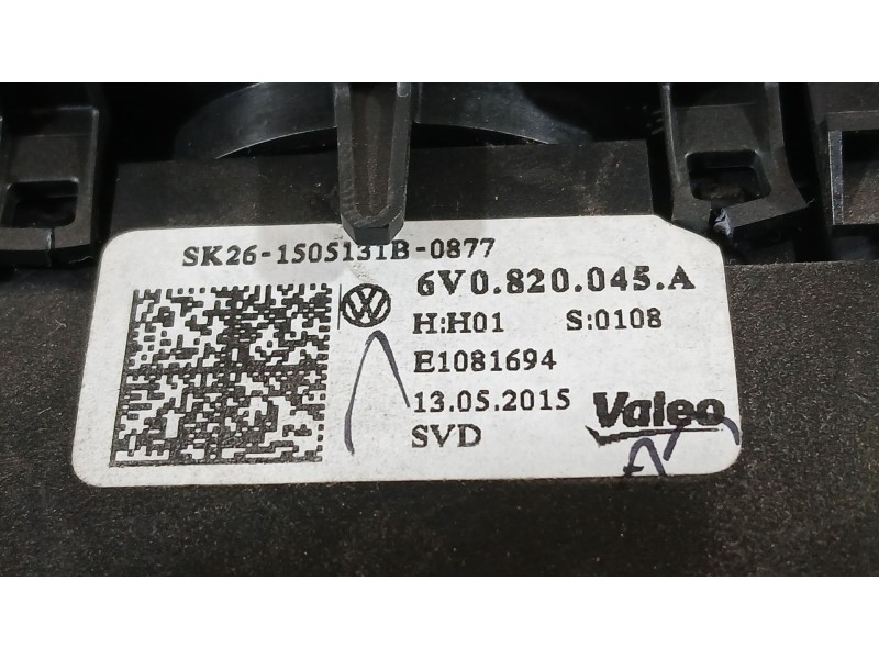 Recambio de mando calefaccion / aire acondicionado para skoda fabia iii (nj3) 1.4 tdi referencia OEM IAM 6V0820045D9B9  
