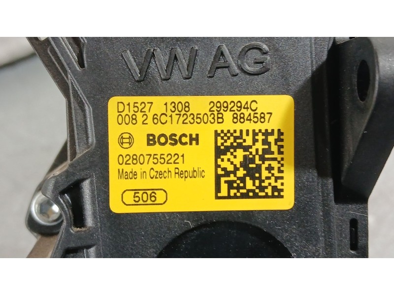 Recambio de potenciometro pedal para skoda fabia iii (nj3) 1.4 tdi referencia OEM IAM 6C1721503D  