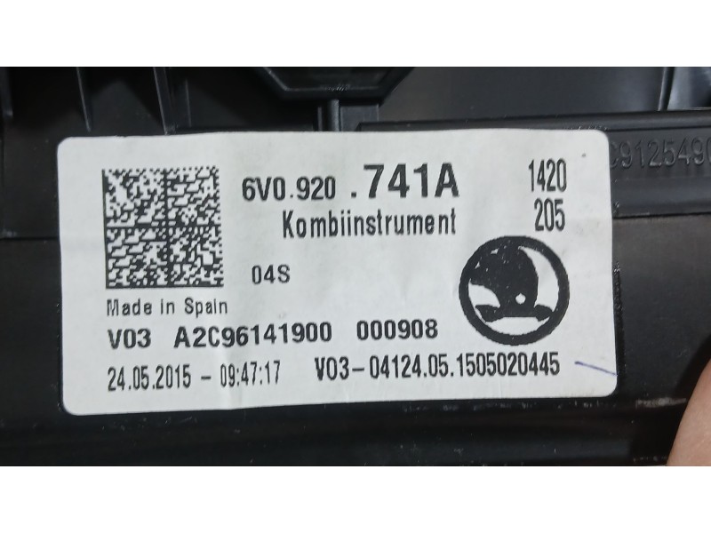 Recambio de cuadro instrumentos para skoda fabia iii (nj3) 1.4 tdi referencia OEM IAM 6V0920741A  