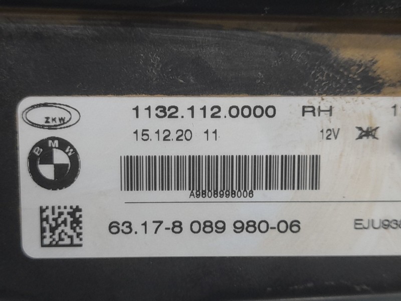 Recambio de faro antiniebla derecho para bmw 1 (f40) 118 d referencia OEM IAM 6317808998006 DIURNO 