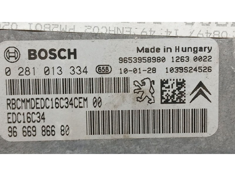 Recambio de centralita motor uce para peugeot 5008 (0u_, 0e_) 1.6 hdi referencia OEM IAM   