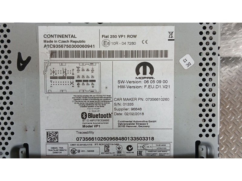Recambio de sistema audio / radio para peugeot boxer autobús 2.0 bluehdi 130 referencia OEM IAM   