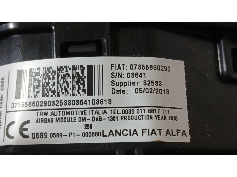 Recambio de kit airbag para peugeot boxer autobús 2.0 bluehdi 130 referencia OEM IAM 1659791880  1659791880 CONDUCTOR 1693123180