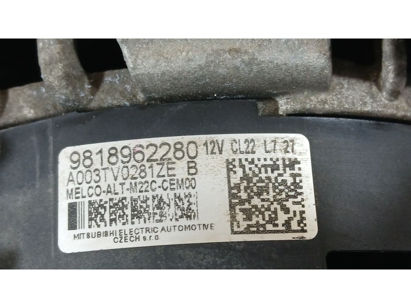 Recambio de alternador para peugeot boxer autobús 2.0 bluehdi 130 referencia OEM IAM 9818962280 1686437280 