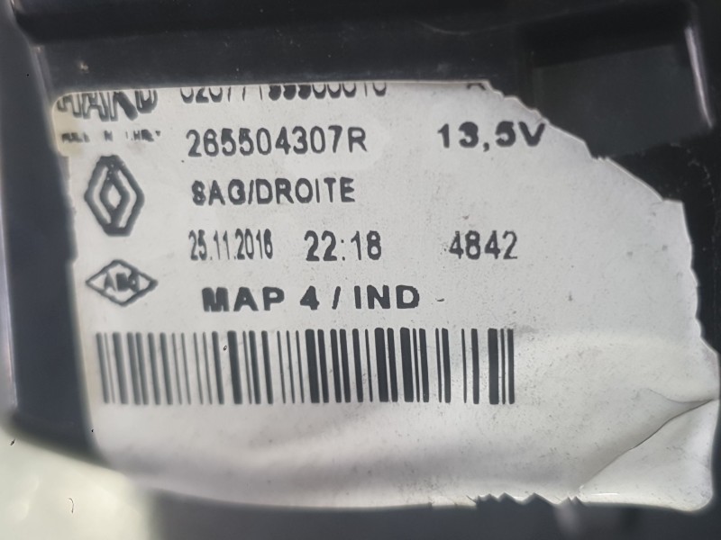 Recambio de piloto trasero derecho exterior para renault clio iv (bh_) 1.5 dci 90 referencia OEM IAM 265502631R  
