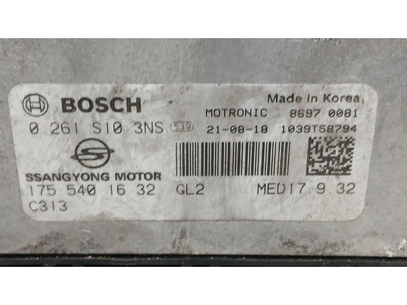 Recambio de centralita motor uce para ssangyong korando (c300) 1.5 referencia OEM IAM   