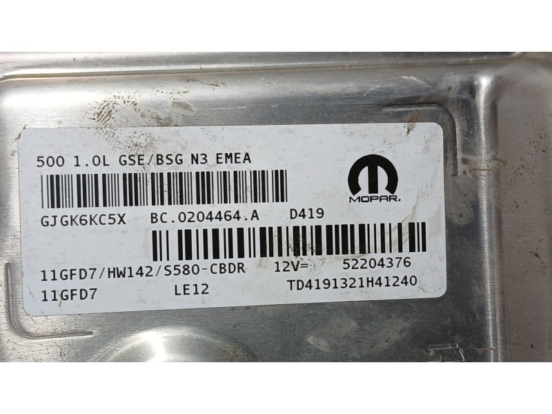Recambio de centralita motor uce para fiat 500 c (312_) 1.2 (312cxa1a, 312axa1a) referencia OEM IAM 52204376  