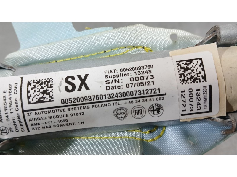 Recambio de airbag cortina delantero izquierdo para fiat 500 c (312_) 1.2 (312cxa1a, 312axa1a) referencia OEM IAM 52230687  