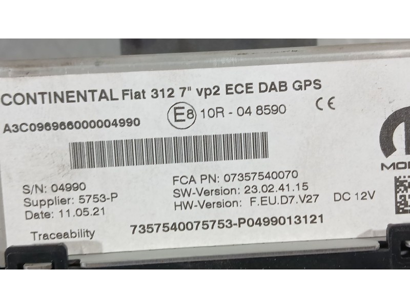 Recambio de sistema navegacion gps para fiat 500 c (312_) 1.2 (312cxa1a, 312axa1a) referencia OEM IAM 735800620  