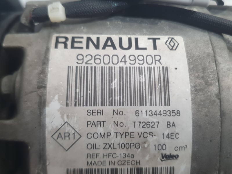Recambio de compresor aire acondicionado para renault clio iv (bh_) 1.5 dci 90 referencia OEM IAM 926004990R 6113449358 VALEO