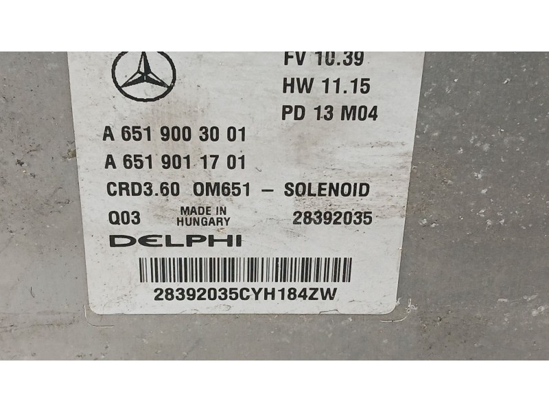 Recambio de centralita motor uce para mercedes-benz cla coupé (c117) cla 220 cdi / d (117.303) referencia OEM IAM A6519009602  