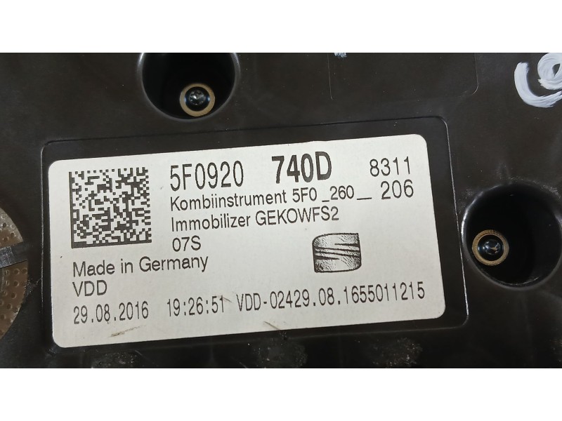 Recambio de cuadro instrumentos para seat leon st (5f8) 1.2 tsi referencia OEM IAM 5F0920740F  