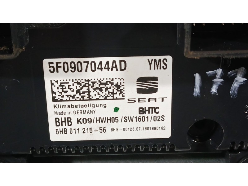 Recambio de mando climatizador para seat leon st (5f8) 1.2 tsi referencia OEM IAM 5F0907044BKYMS  