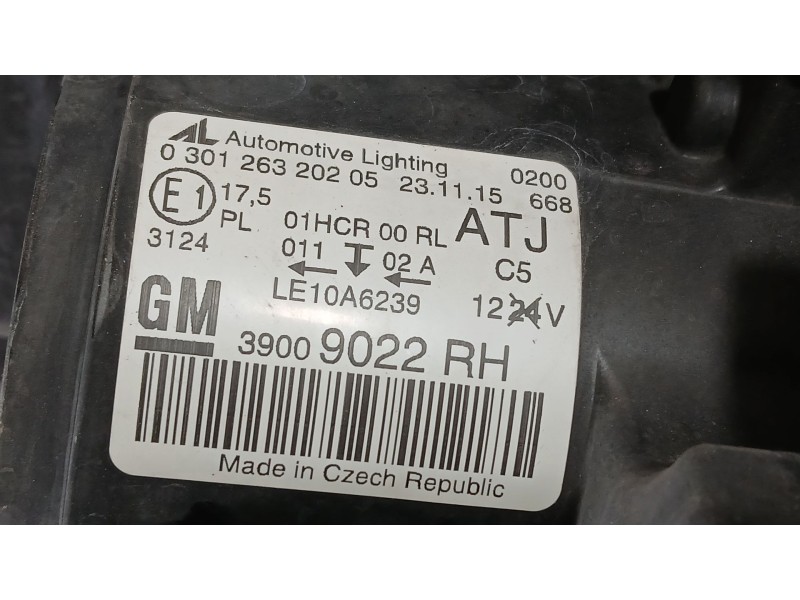Recambio de faro derecho para opel zafira tourer c (p12) 1.6 cdti (75) referencia OEM IAM 39009022  