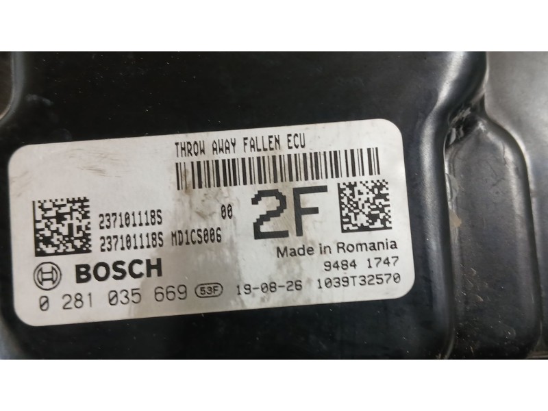 Recambio de centralita motor uce para dacia duster (hm_) 1.5 dci 115 4x4 (hmad) referencia OEM IAM   