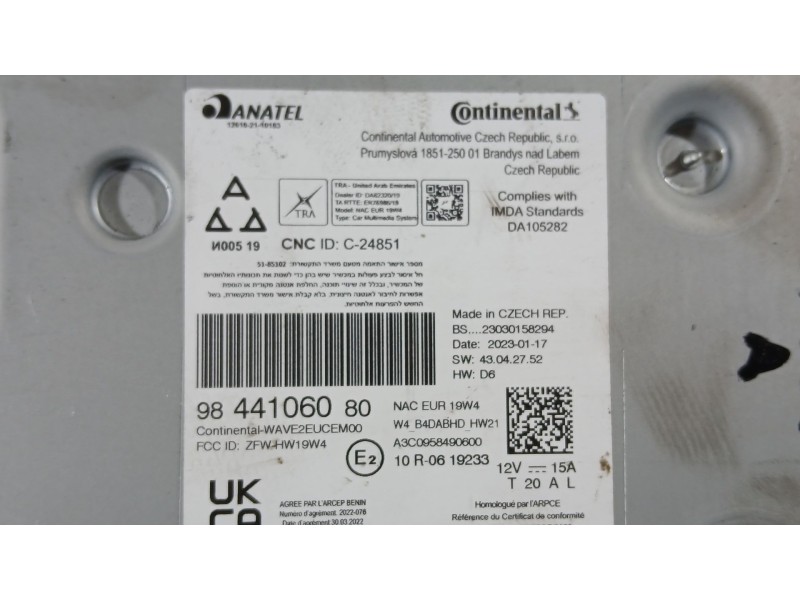 Recambio de sistema audio / radio para opel corsa f (p2jo) 1.2 (68) referencia OEM IAM 1697294080  