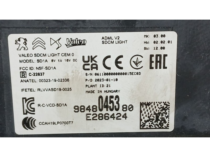 Recambio de modulo electronico para opel corsa f (p2jo) 1.2 (68) referencia OEM IAM   