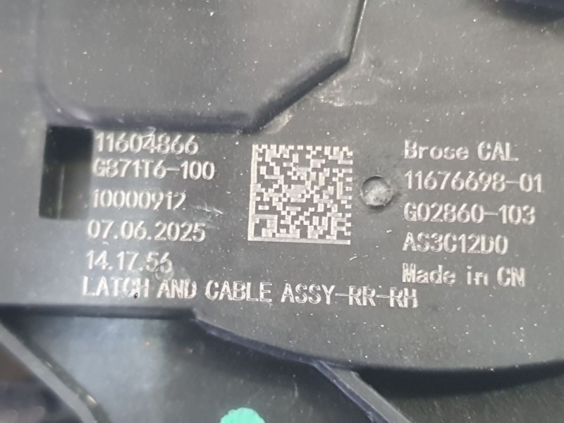 Recambio de cerradura puerta trasera derecha para mg hs (as23) 1.5 ehs hybrid (csa6463) referencia OEM IAM 10640594  