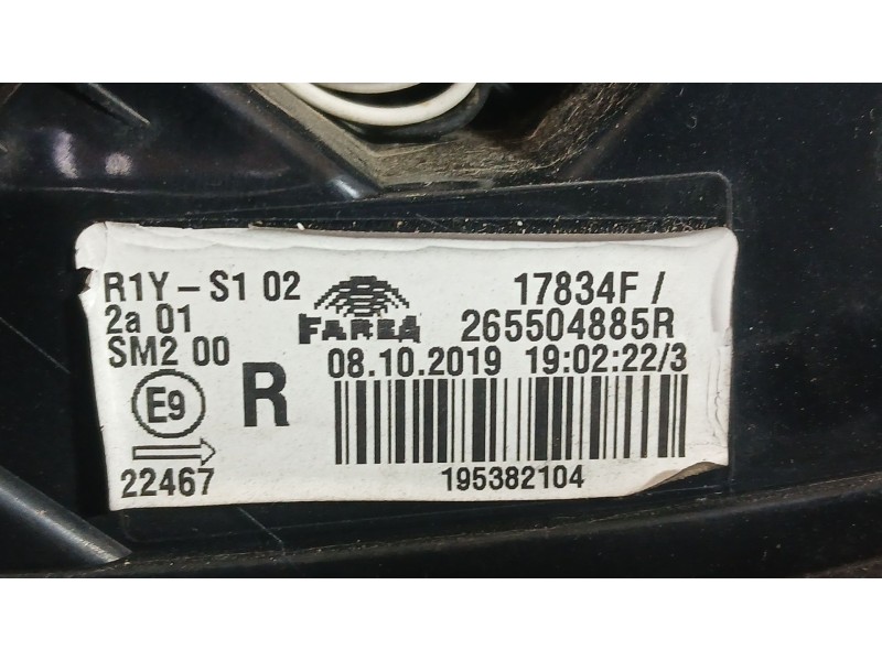 Recambio de piloto trasero derecho exterior para renault clio v (b7_) 1.0 tce 100 (b7mt) referencia OEM IAM 265502066R  