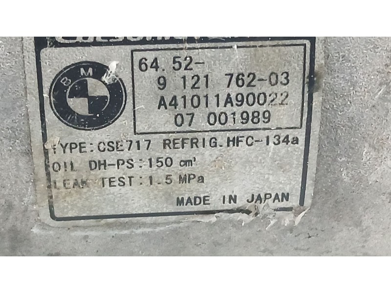 Recambio de compresor aire acondicionado para bmw x5 (e70) 3.0 d referencia OEM IAM 64529185146  