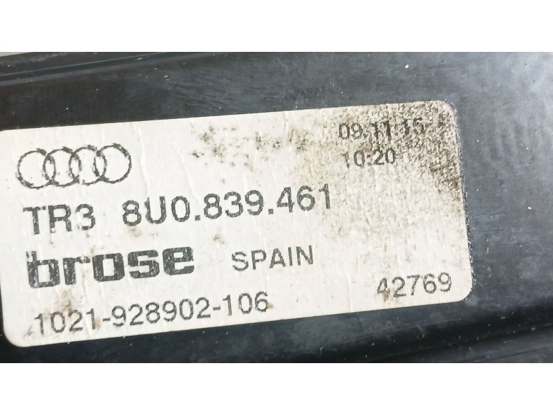 Recambio de elevalunas trasero izquierdo para audi q3 (8ub, 8ug) 2.0 tdi quattro referencia OEM IAM 8U0839461  